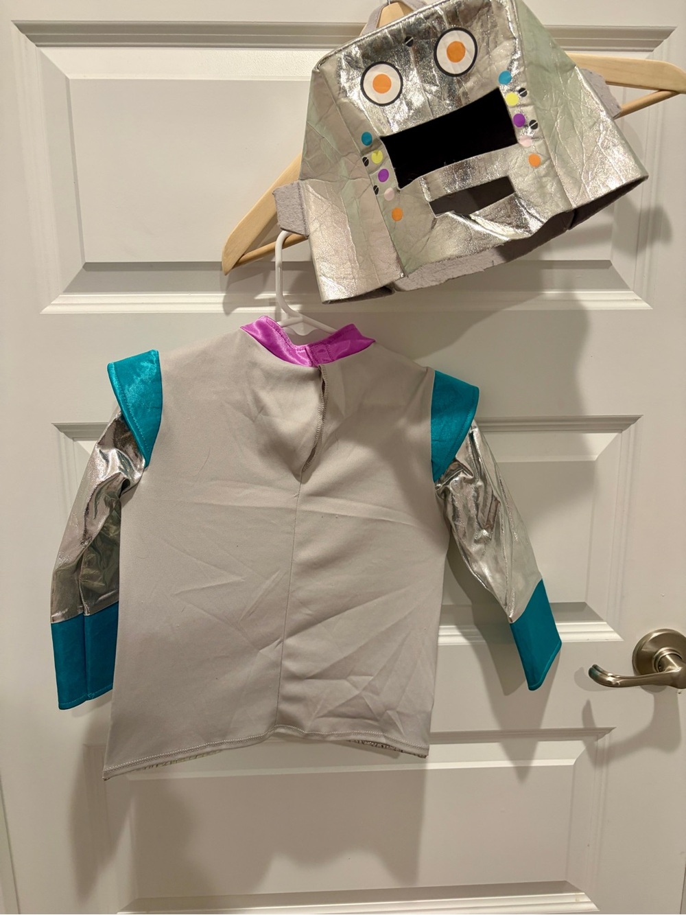 Target Silver Robot Costume Top with Teal and Purple Accents - Picture 2 of 4